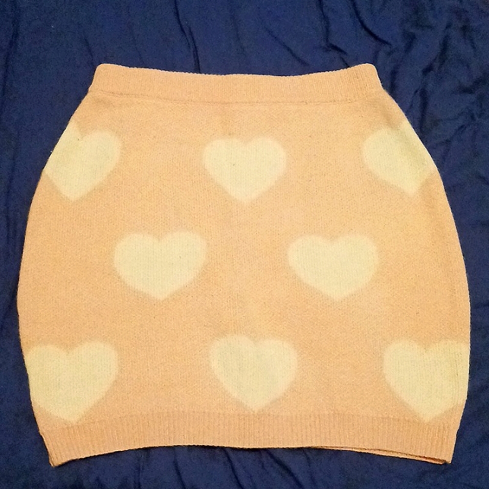 Heart Printed Mini Skirt